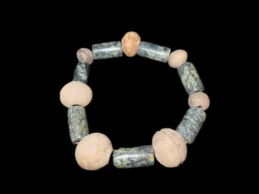 Strand of Pre-Columbian Jade and Pottery Beads, found in Belize