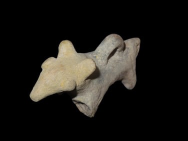 4 1/4" Pre-Columbian Pottery Dog Effigy, found in South America