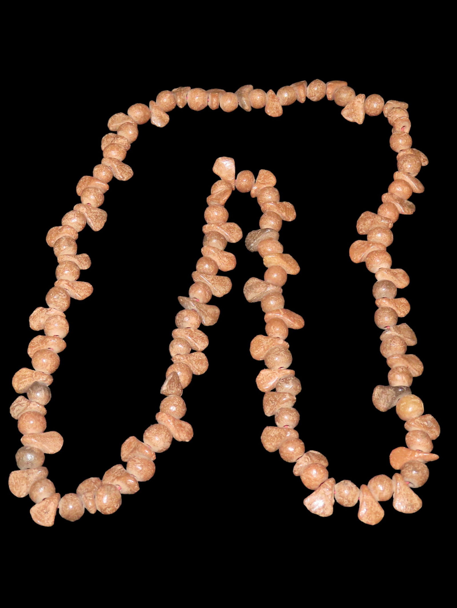 28" Pre Columbian Pottery Effigy Necklace, Southern Mexico: 28" Pre Columbian Pottery Effigy Necklace, Southern Mexico