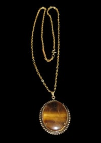 Vintage Tiger Eye Jewlery/ Ring Necklace