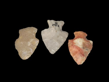 3 Nice Tablerock Points All Found in Wisconsin, 1 is Hixton Quartz