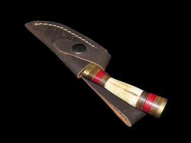 6 1/4" Bone Handle Damascus Knife