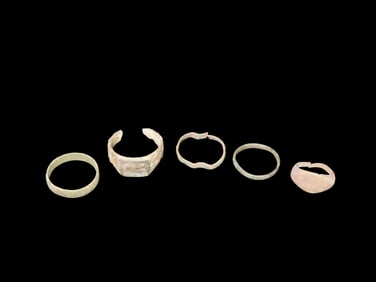 Selection of 5 Bronze Age Rings, Midevil Europe