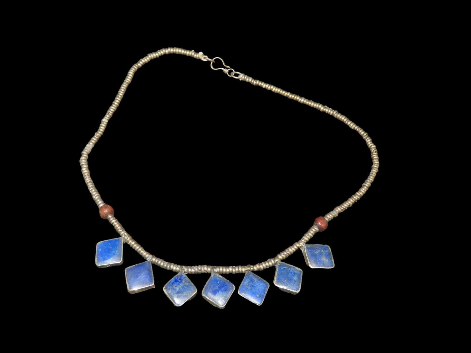 9 1/2" Antique Lapis Lazuli Necklace, Southern Europe, Western Asia: 9 1/2" Antique Lapis Lazuli Necklace, Southern Europe, Western Asia