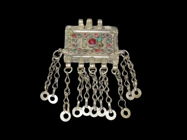 Antique Hindu Pendant, Handmade Jewelry, 1920s-1940s Belly Dancer