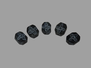 Set of Chinese Engraved Jade Stone Beads