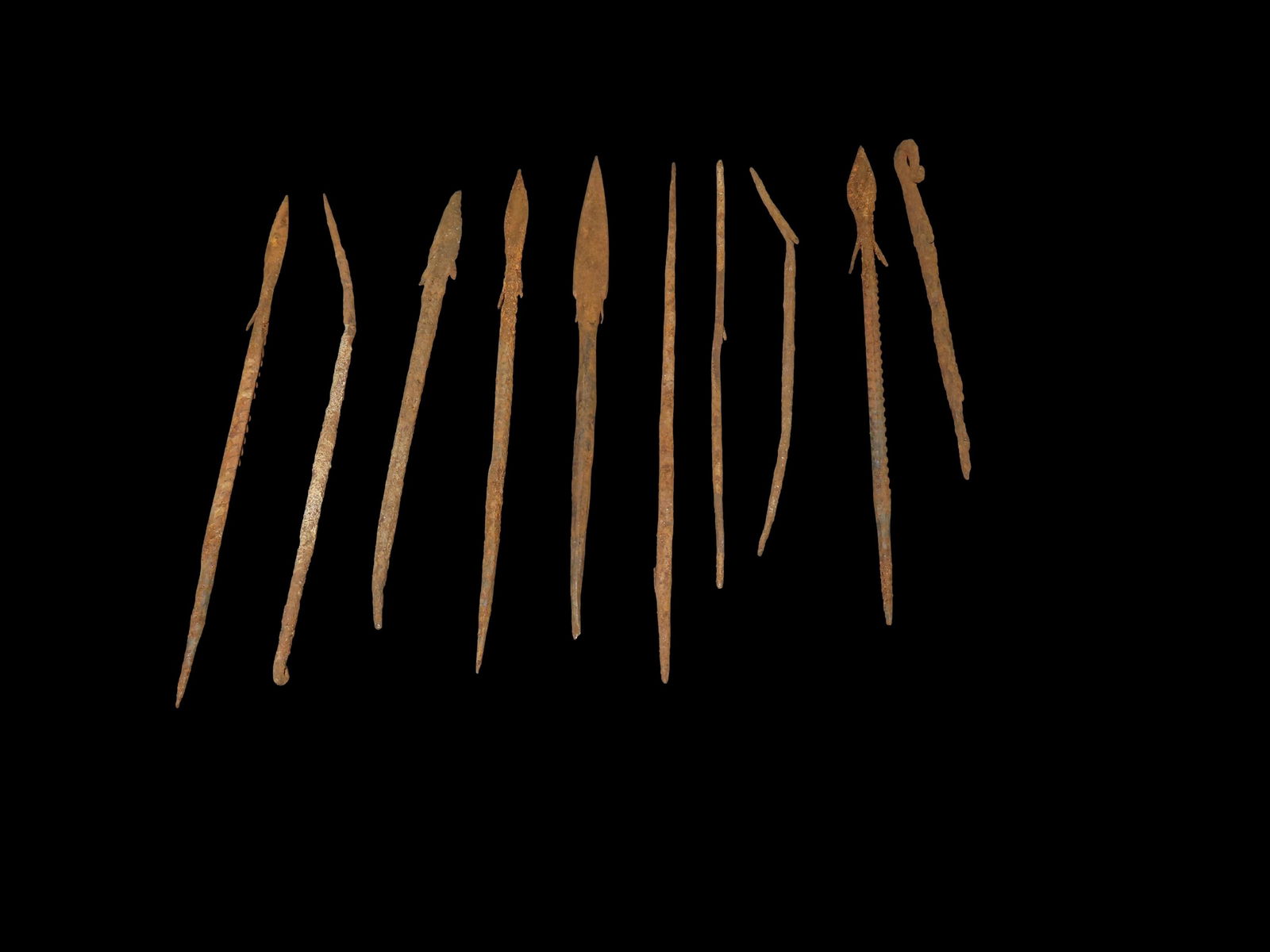 Mid 1800's Barbed Iron Spear Tips, Africa (1 of 7)