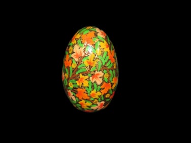 Amazing Hand Painted Paper Mache Egg Art, Kashmire India