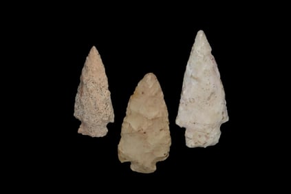 Lot of 3 Arrowheads, found by Adam Sisler & Family in Keokuk Co., Iowa