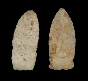 Lot of 2 Lanceolate Pts., found by Adam Sisler & Family in Keokuk Co., Iowa