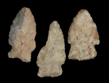 Group of 3 Common or Field Grade Pts., found by Adam Sisler & Family in Keokuk Co., Iowa