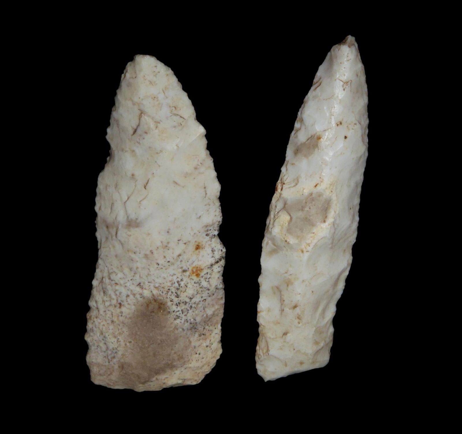 Lot of 2 Agate Basin Pts., found by Adam Sisler & Family in Keokuk Co., Iowa (1 of 3)