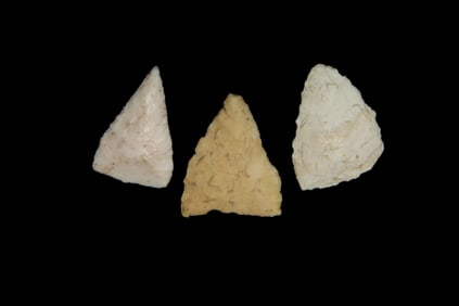 Group of 3 Triangluar Pts, found by Adam Sisler & Family in Keokuk Co., Iowa