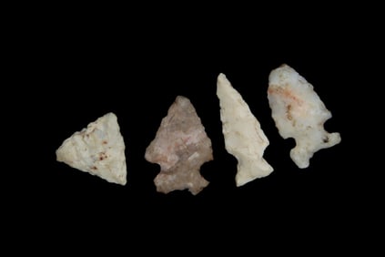 Lot of 4 Bird Pts., found by Adam Sisler & Family in Keokuk Co., Iowa