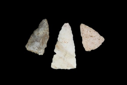 Group of 3 Triangluar Pts, found by Adam Sisler & Family in Keokuk Co., Iowa