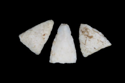 Group of 3 Triangluar Pts, found by Adam Sisler & Family in Keokuk Co., Iowa