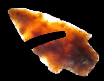 2 3/16" Outstanding Knife River Chert Dickson, found by Adam Sisler & Family in Keokuk Co., Iowa
