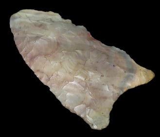 2 1/4" Flint Ridge Chert Quad/Hi-Lo/Dalton, found by Adam Sisler & Family in Keokuk Co., Iowa