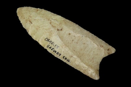 4 1/16" X 1 3/8" Fantastic Paleo Fluted Clovis, Bennett COA, found in Illinois, Ex Charles Shewey Co