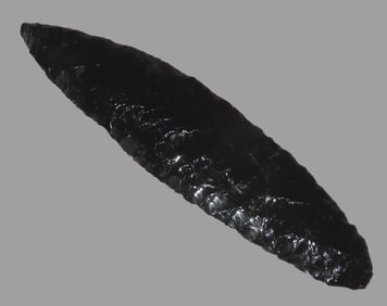 4 5/8" X 1 1/8" High Desert Knife Made of Obsidian, Jackson COA, Found in North California, Ex Ray