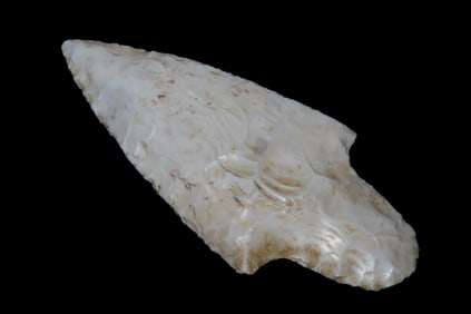 3 11/16" x 1 9/16" Adena Point, Motley COA, Found in Adams Co. Illinois, Ex Herb Mangold Collection