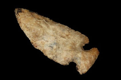 4 1/2" x 1 3/4" Thebes, found in Adams Co., Illinois, Ex Herb Mangold Collection