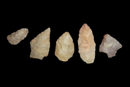Group of 5 Native American Arrowheads
