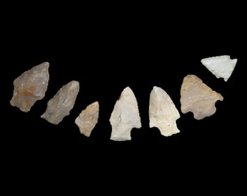 Group of 7 Native American Arrowheads