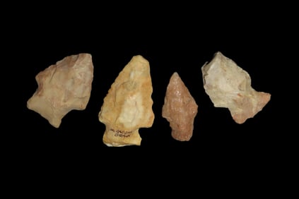 Group of 4 Native American Arrowheads