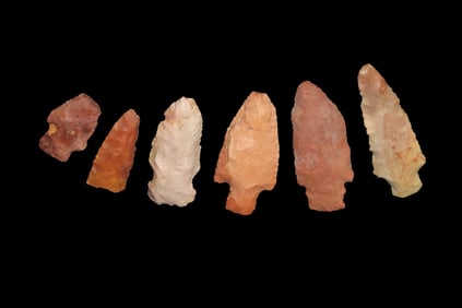 Group of 6 Native American Arrowheads