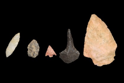 Lot of 5 Nice Pts- Drills, Birdpoint, Adena