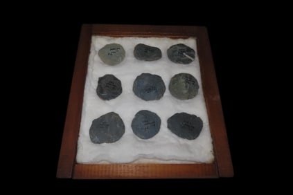 10 3/4" X 9 1/4" Frame of Cache Blades-Possible Hide Softener, found in Mercer Co., Ohio, Ex Jerry M