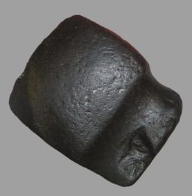 2 13/16" x 2 3/16" Miniature 3/4 Grooved Axe, Motley COA, Found by Wayne Pruitt in Greene Co. Illino