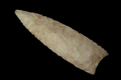 4 1/8" x 1 3/8" Dalton/Plainview From Arkansas, This piece has basiel grinding and patination, Ex