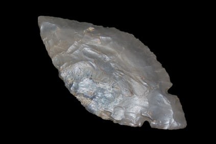 3 1/2" x 1 5/8" Turkey Tail Point, Found in Indiana, Ex Smith Collection