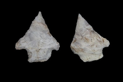 Pair of 2 Mozarkite Points, Largest Measures 2 1/16", These points were found together in Pettis Co.