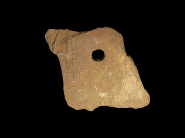 Perforated Stone Pendant/Gorget pc, found in Southeast Iowa