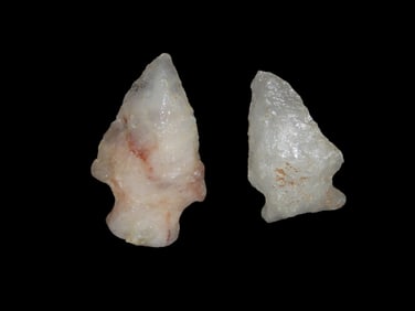 Lot of 2 Quartz Bird Pts, found in Northern Georgia