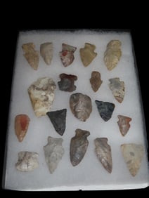8 1/4" X 6 1/4" Frame of Native American Arrowheads