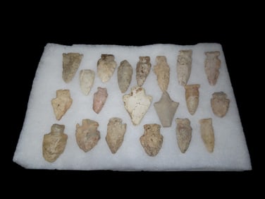 12 1/4" X 8 1/4" Frame of Native American Arrowheads