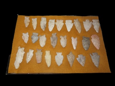 12 1/4" X 8 1/4" Frame of Native American Arrowheads