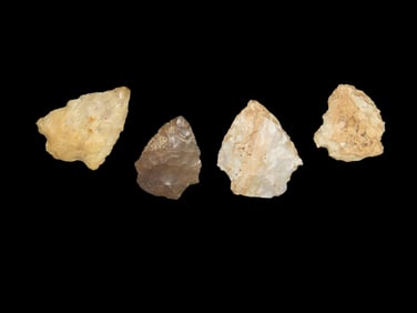 Group of 4 Native American Arrowheads