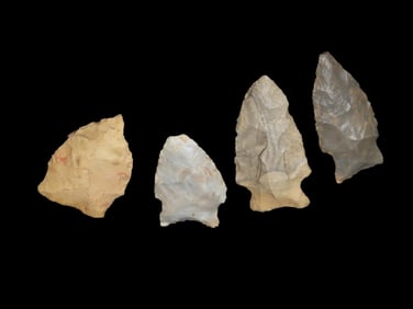 Group of 4 Native American Arrowheads