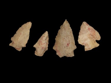 Group of 4 Native American Arrowheads