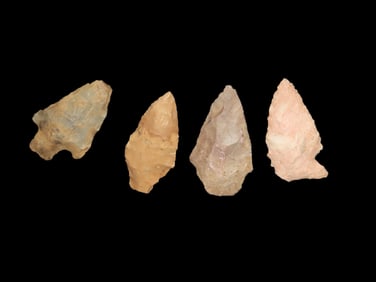 Group of 4 Native American Arrowheads