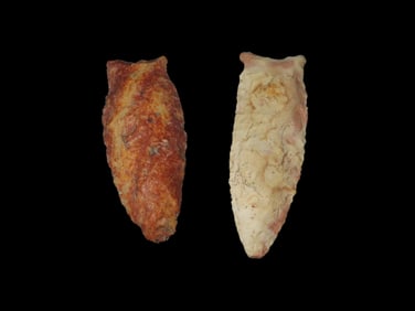 Pair of Colorful Dalton Points, Native American Arrowheads