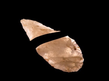 1 7/8" Translucent Quartz Nodena Point, Native American Arrowhead