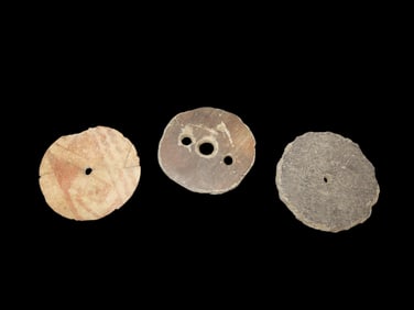 Grouping of 3 Pottery Discs/Pendants, Believed To Be Ancient