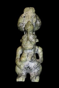 10 3/4" x 3 3/4" Large Jade Statue Figurine Idol