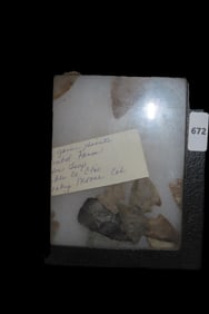 5 1/2" x 4 1/2" Riker Frame Frame Containing Contemporary/Modern Arrowheads